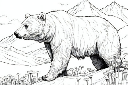 Polar bear coloring page stock photos and images