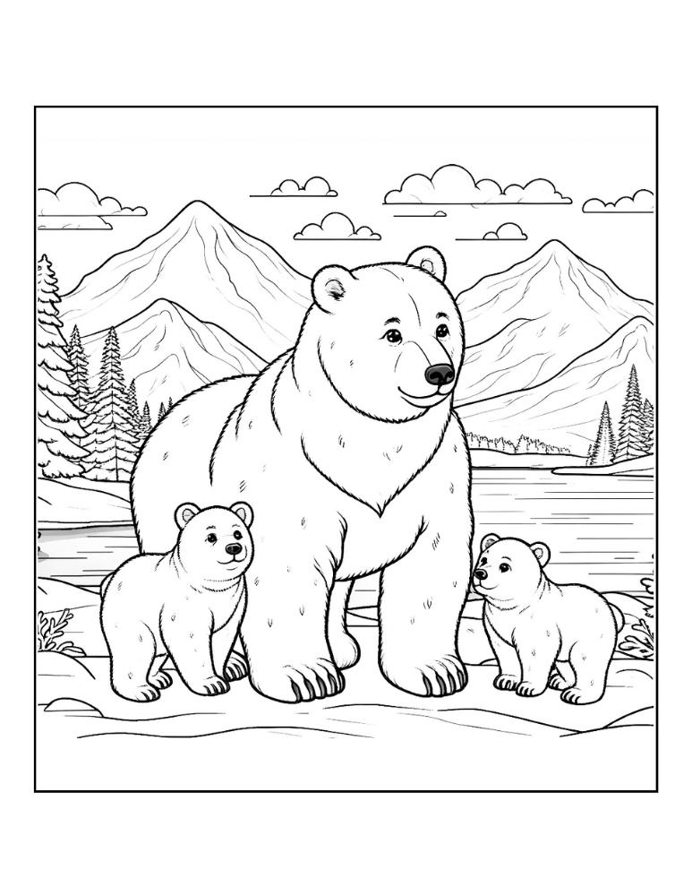 Free polar bear coloring pages for kids