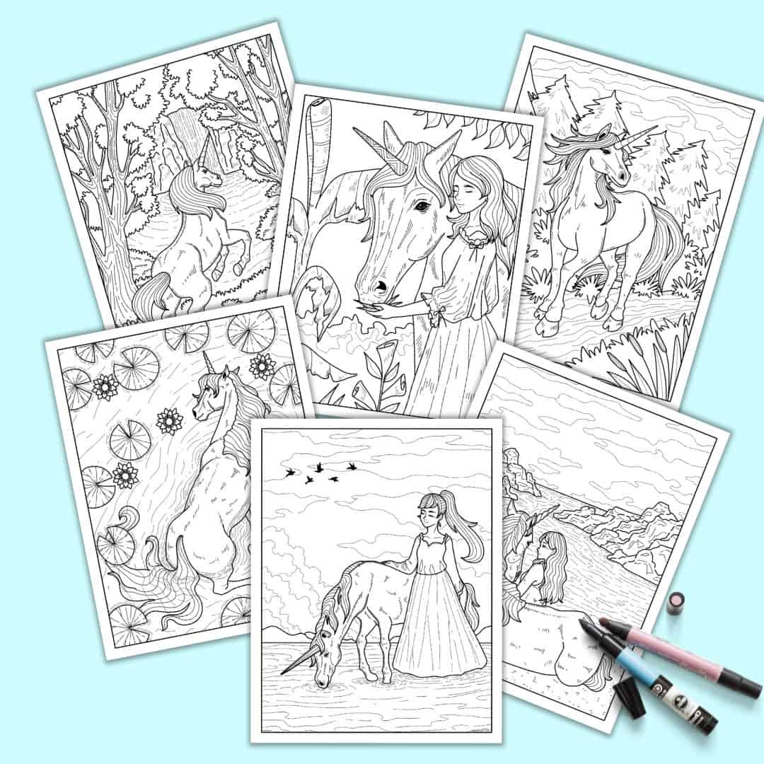 Free printable realistic unicorn coloring pages