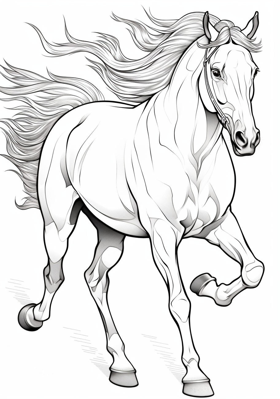Detailed art horse coloring s