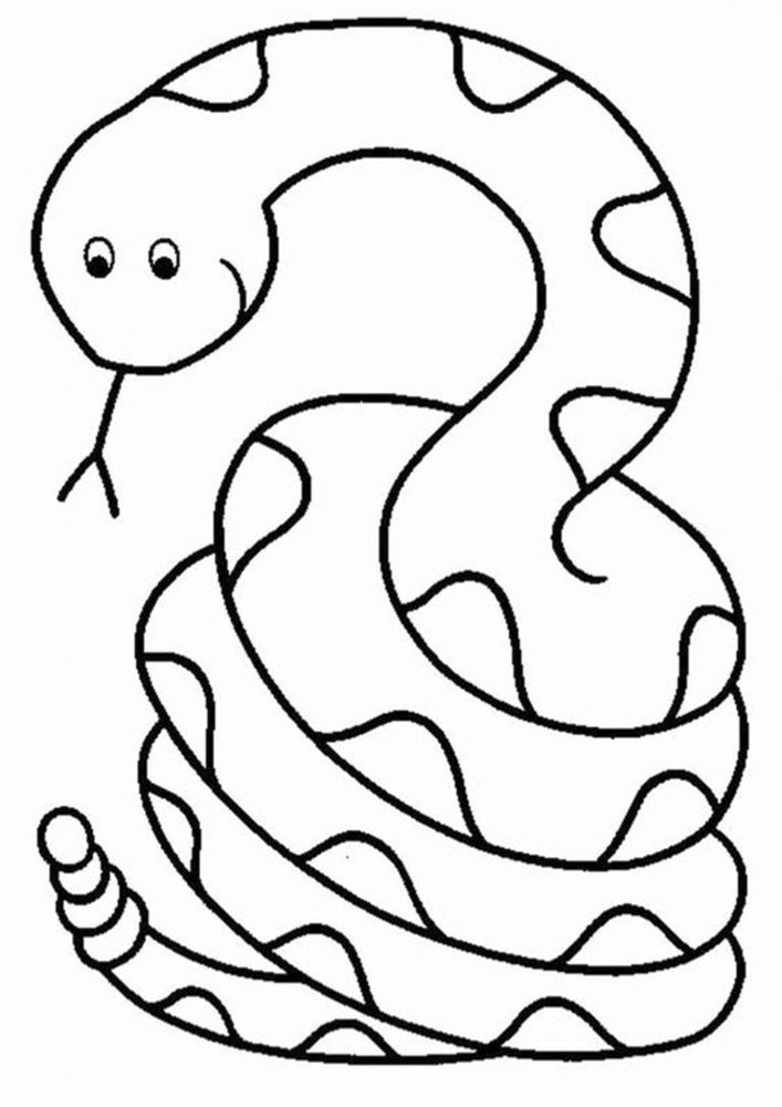 Free easy to print snake coloring pages