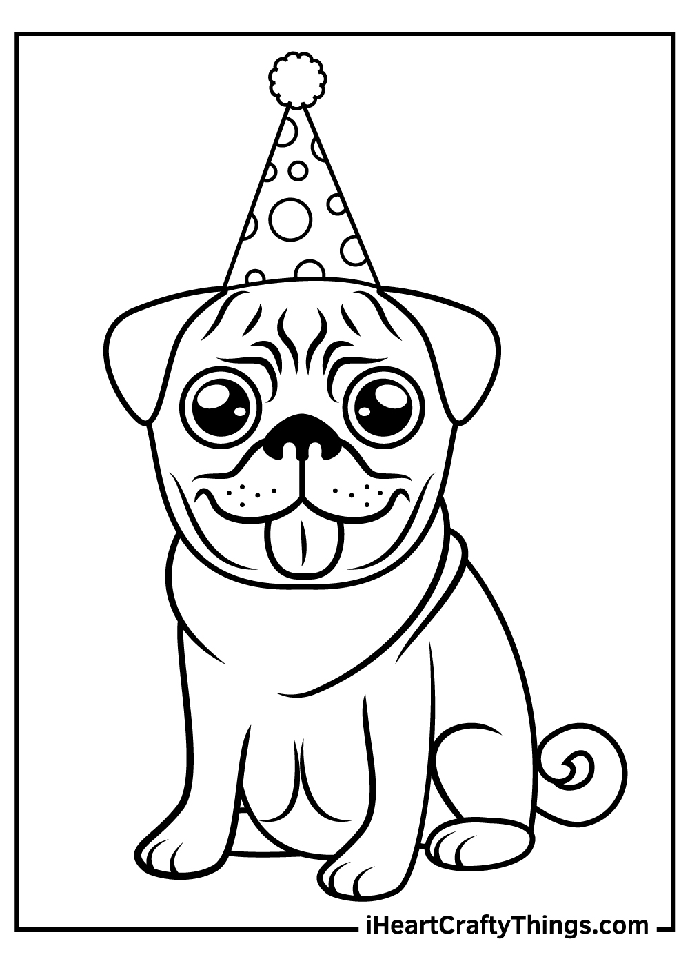 Pug coloring pages free printables