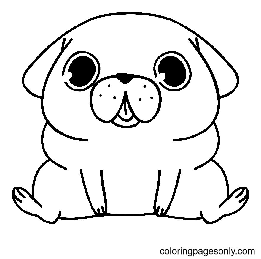 Pug coloring pages printable for free download