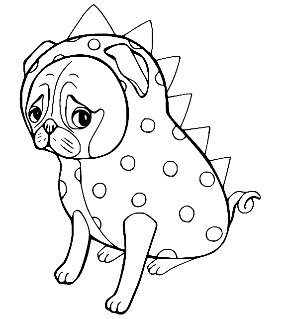 Pug coloring pages printable for free download