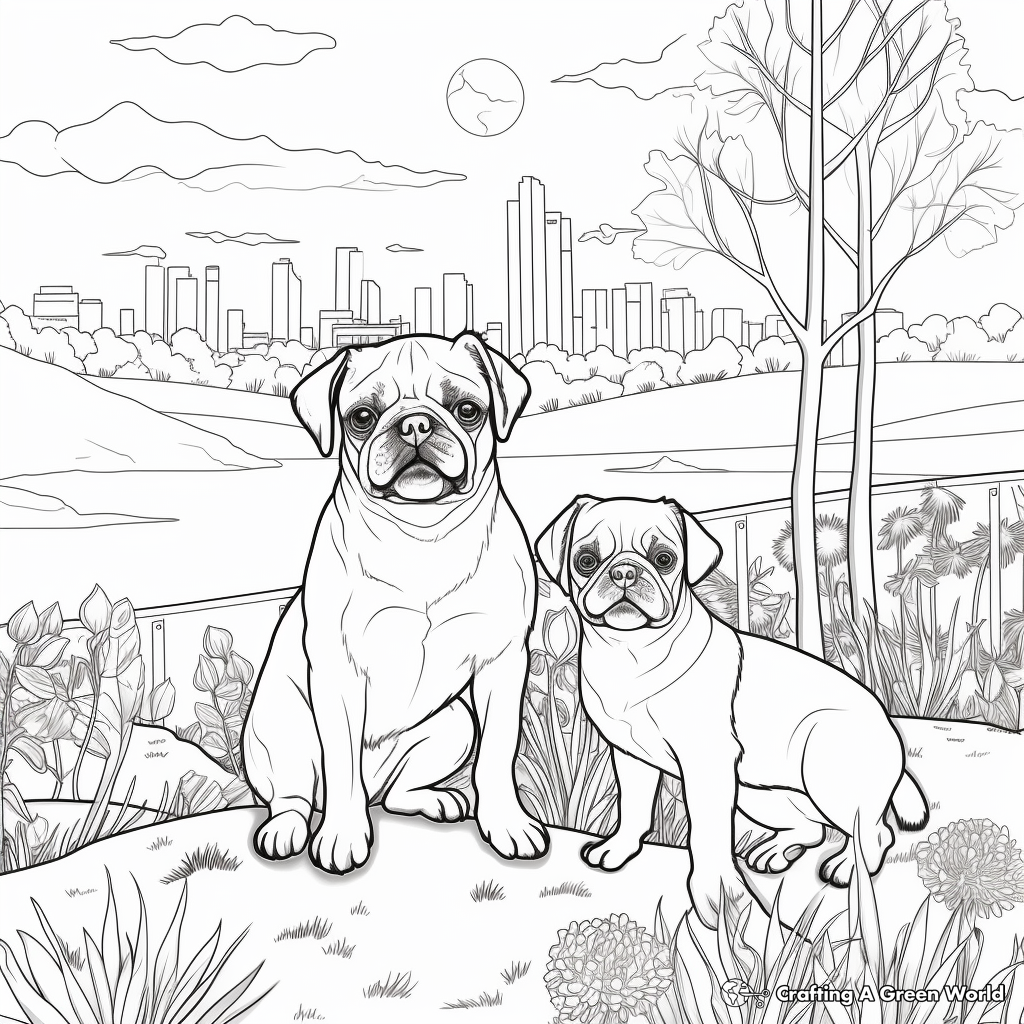 Adult pug coloring pages