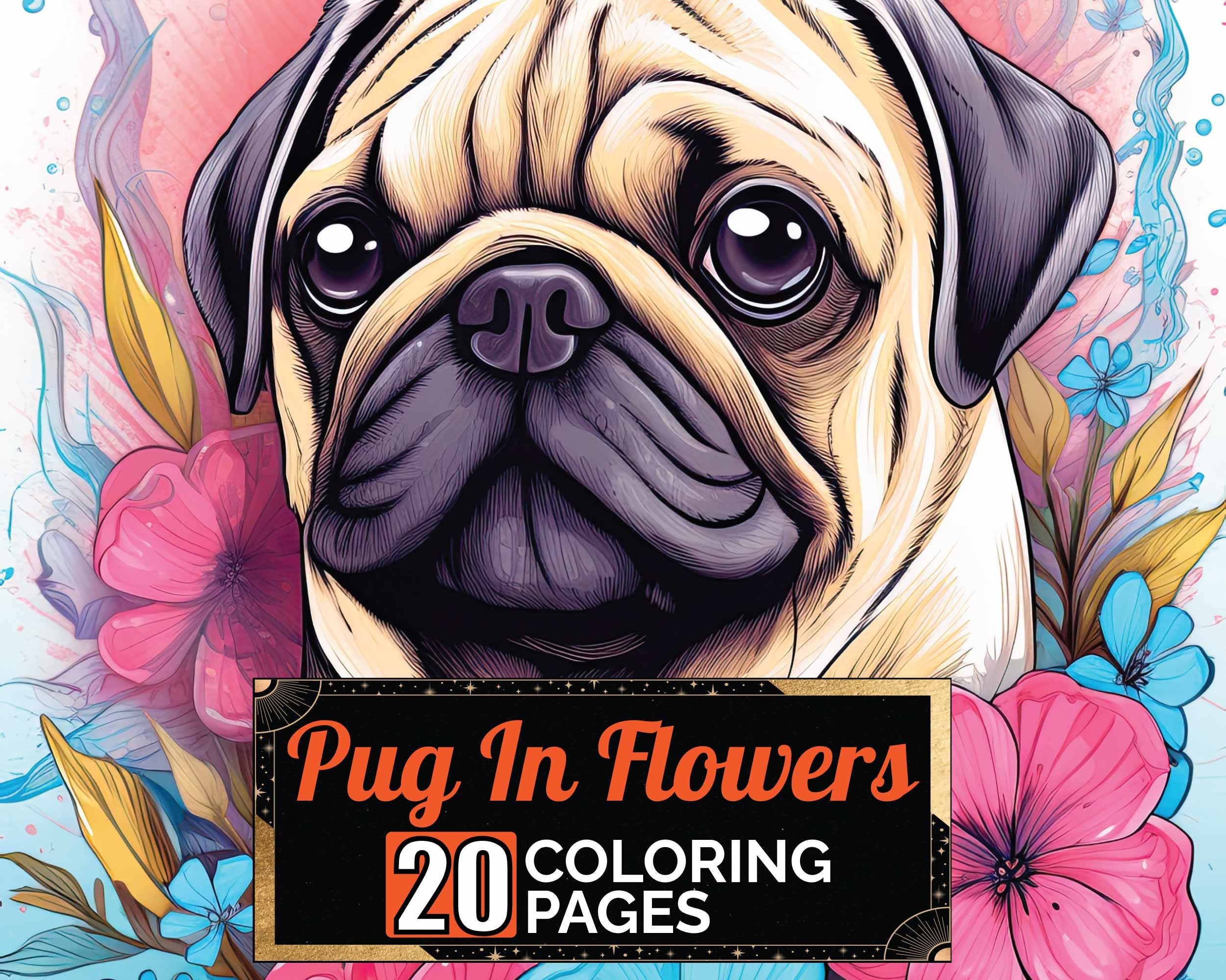 Pug coloring book