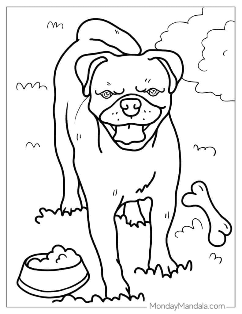 Pug coloring pages free pdf printables