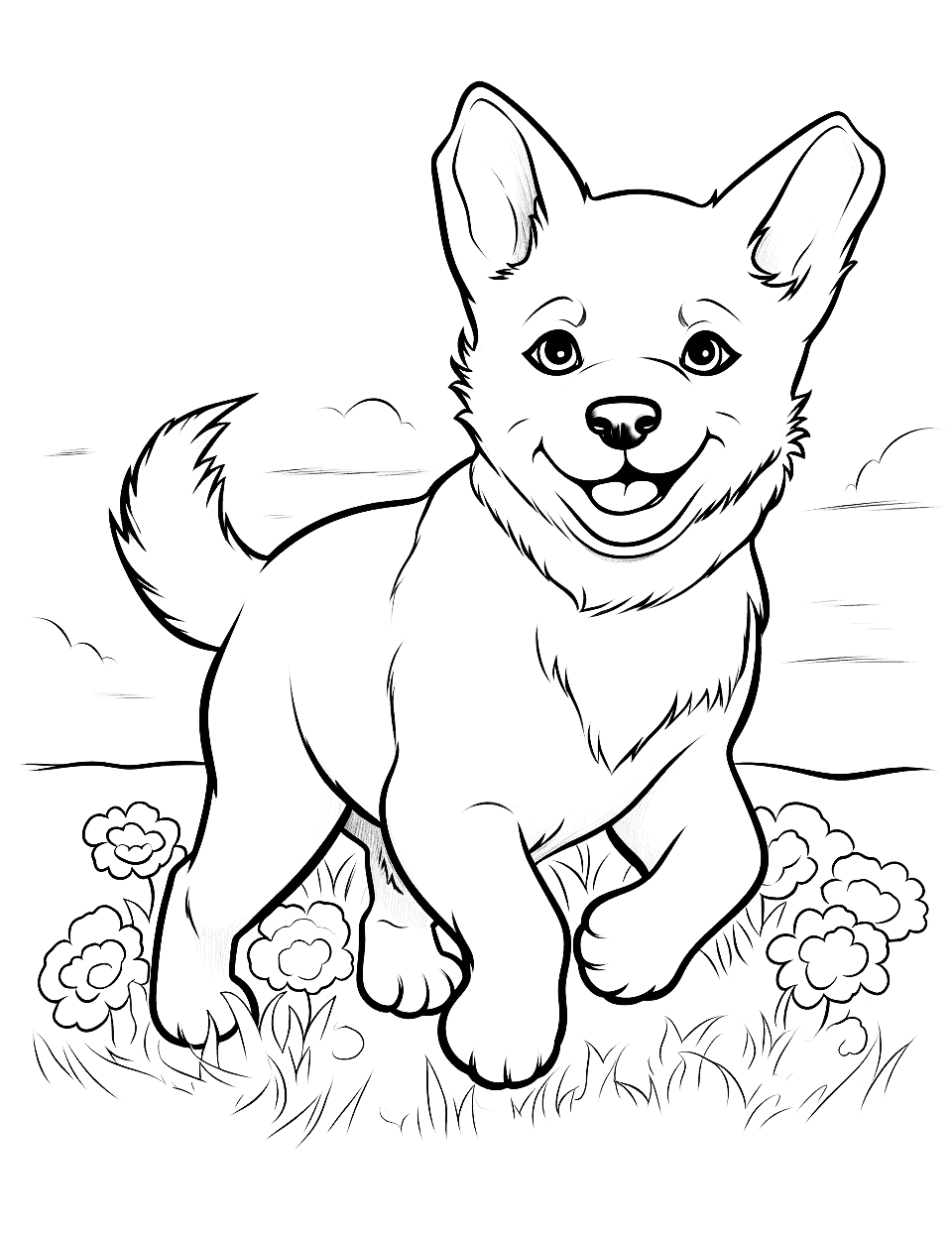 Puppy coloring pages free printable sheets