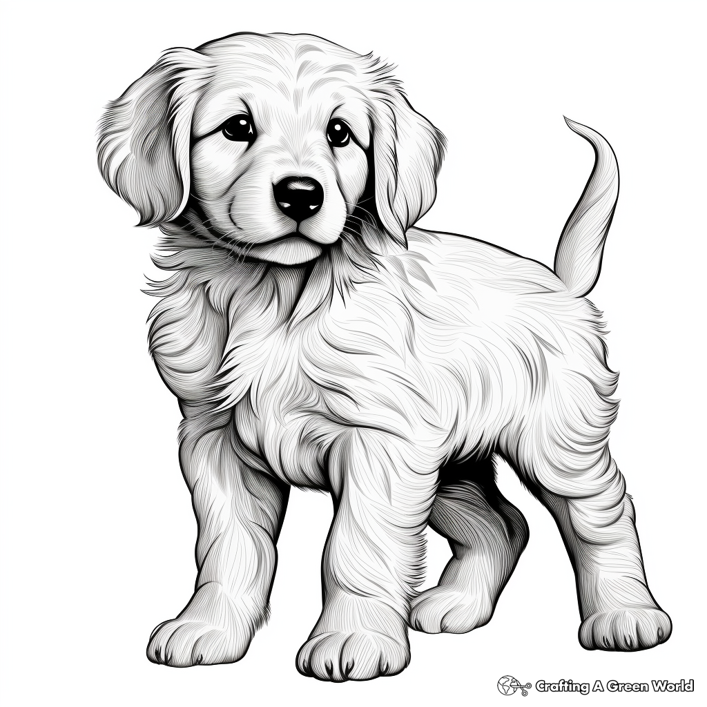 Realistic puppy coloring pages