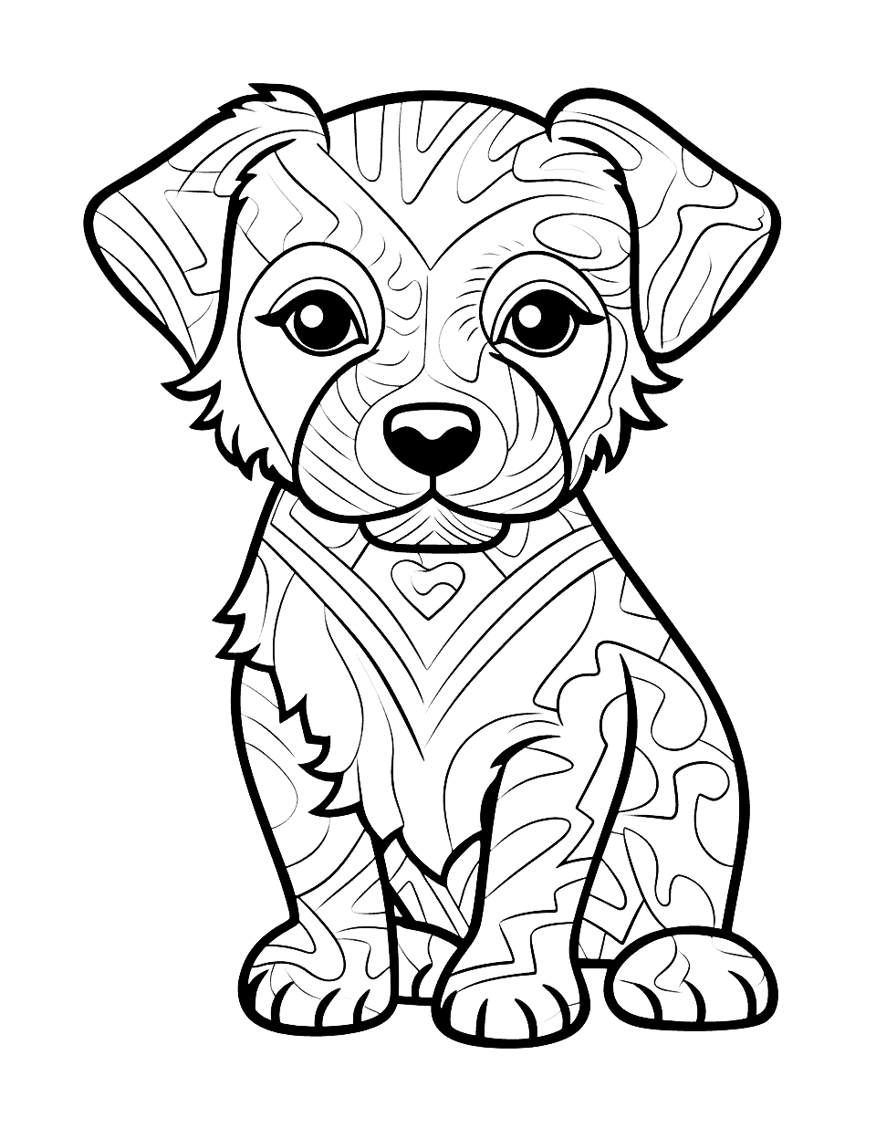 Puppy coloring pages free printable sheets