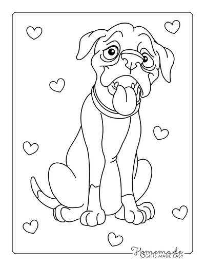 Free dog coloring pages for kids adults