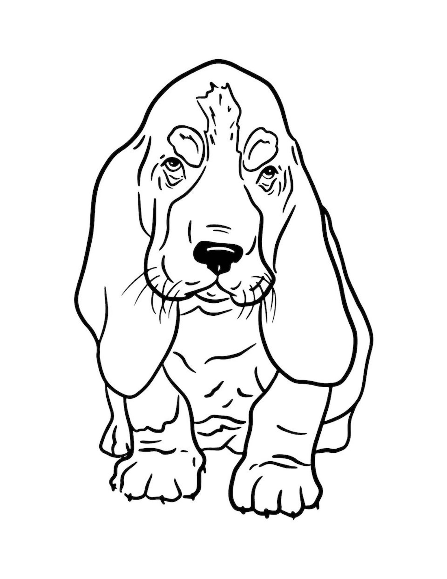 Dog coloring pages for kids and adults