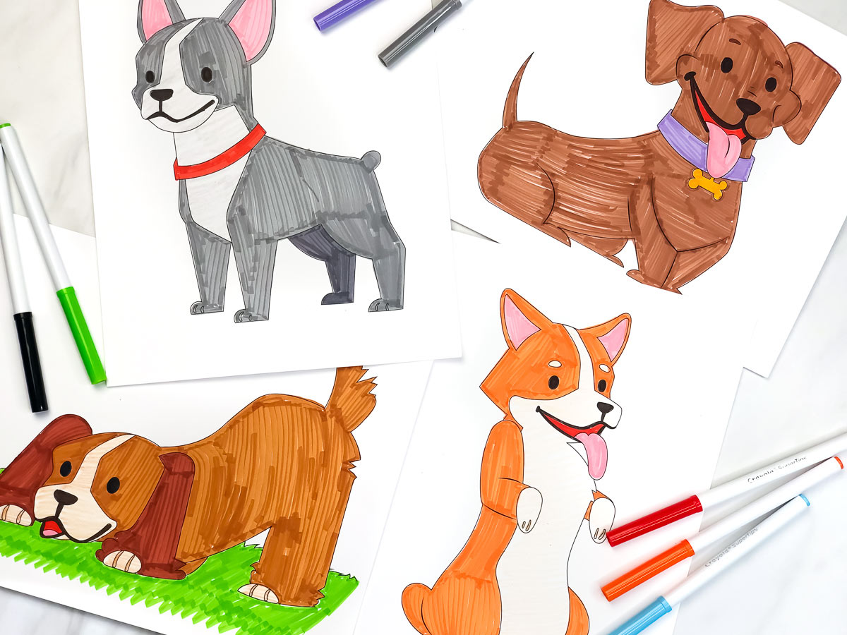 Puppy coloring pages for kids