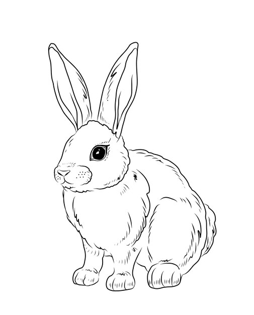 Page rabbit colouring pages vectors illustrations for free download