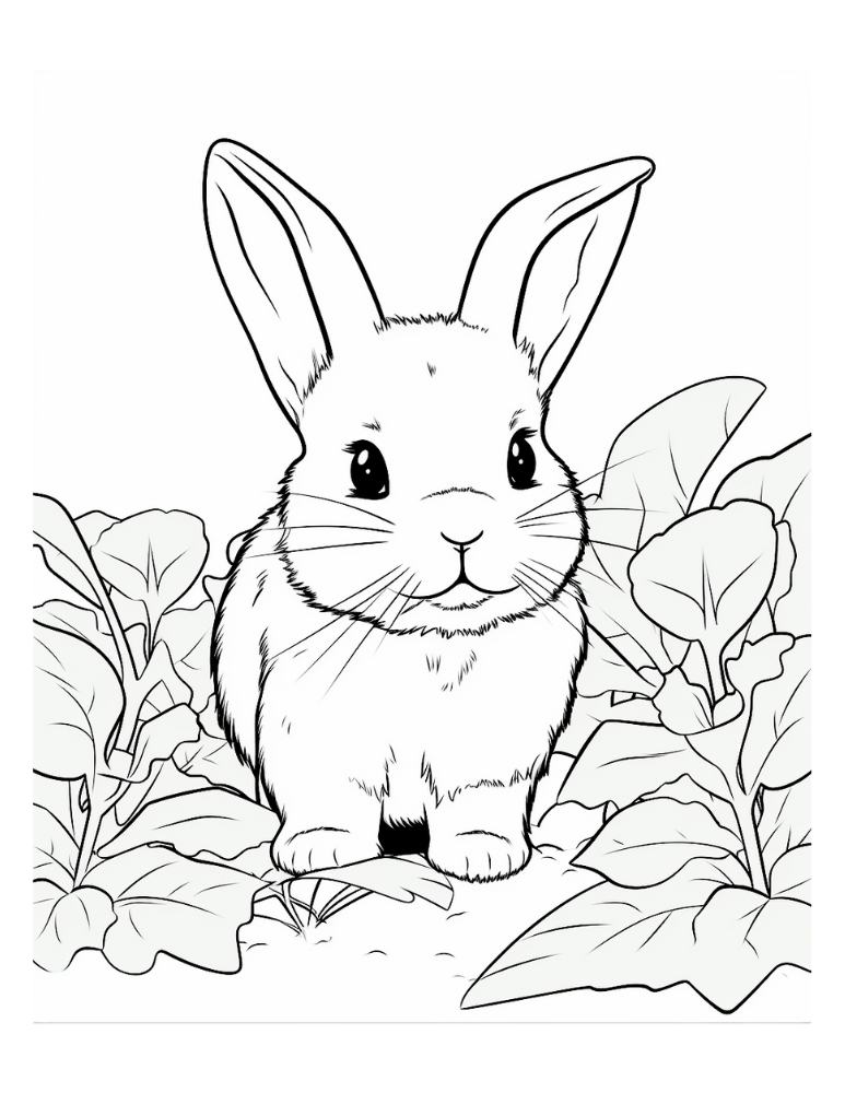 Free bunny coloring pages for kids