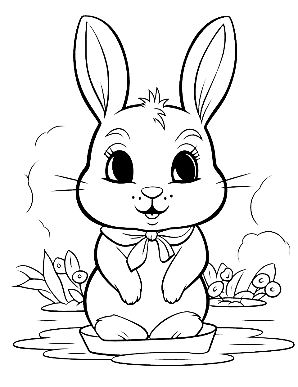Rabbit bunny coloring pages free printables