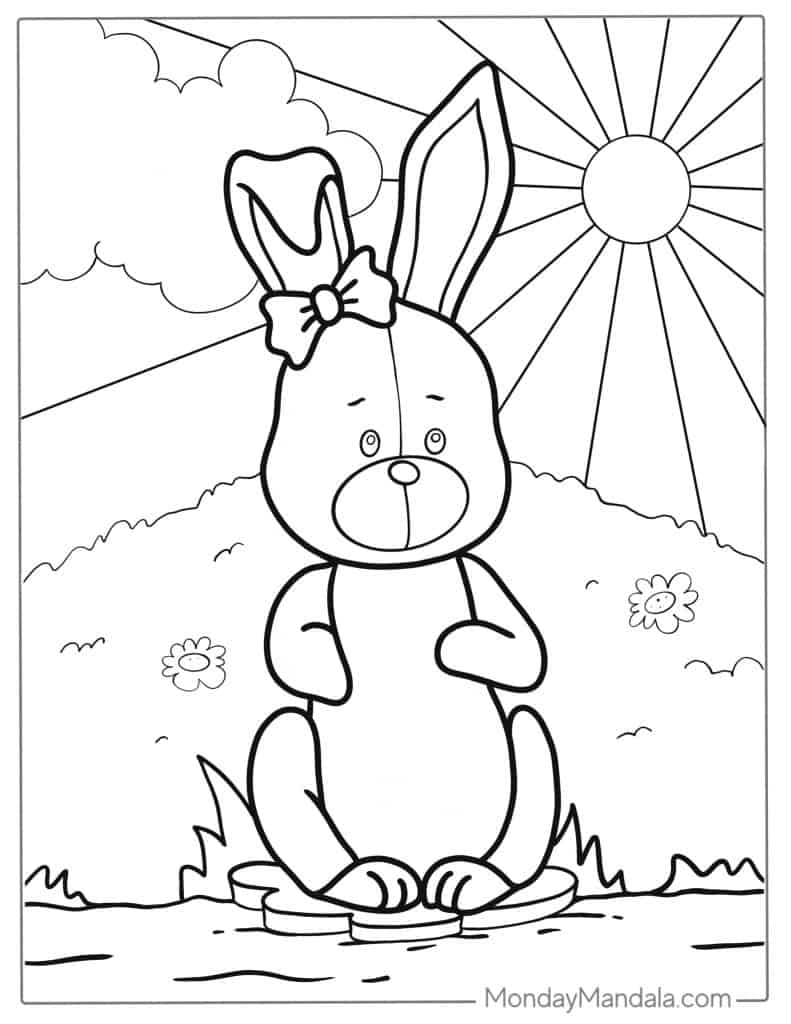 Rabbit coloring pages free pdf printables