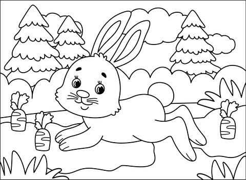Bunny coloring page free printable coloring pages