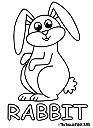 Free rabbit coloring page â the tucson puppet lady