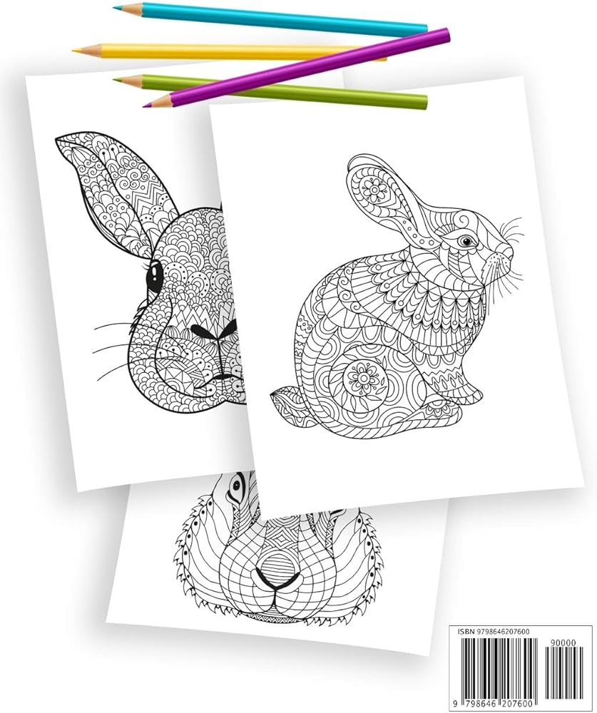 Rabbit adults coloring book unique realistic bunny coloring pages by johansson astrid