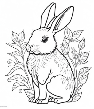 Realistic rabbit coloring pages for adults coloring pages by rzstore