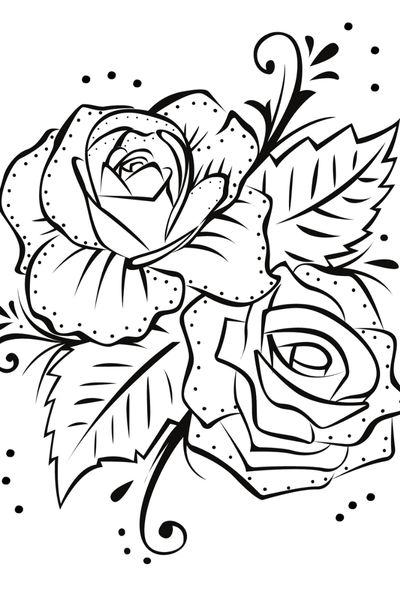 Free roses coloring pages for kids