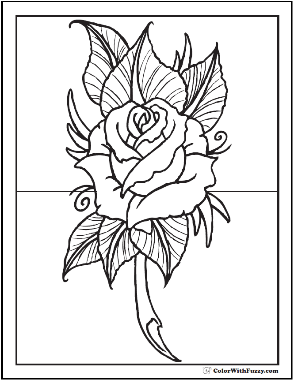 Rose coloring pages â free digital coloring pages for kids