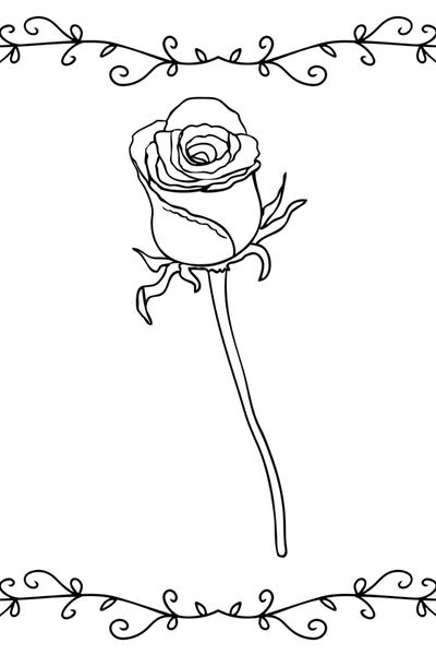 Free roses coloring pages for kids