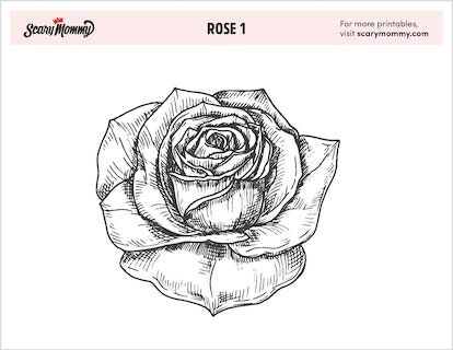 In full bloom free rose coloring page printables for kids