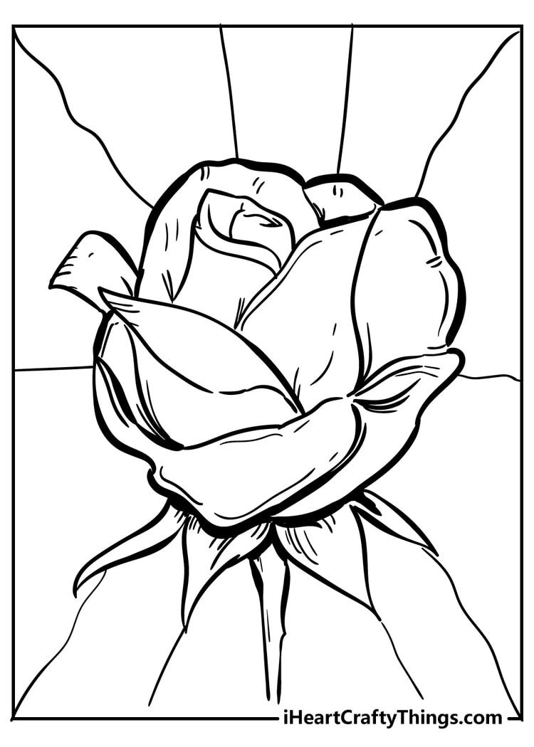 Rose coloring pages free printables