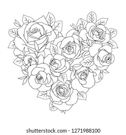 Rose coloring page images stock photos d objects vectors