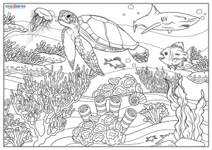 Free printable sea and ocean animals coloring pages for kids