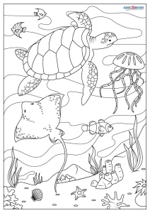 Free printable sea and ocean animals coloring pages for kids