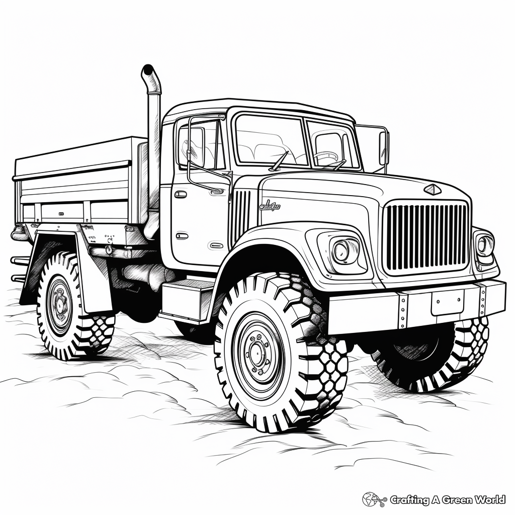 Army truck coloring pages