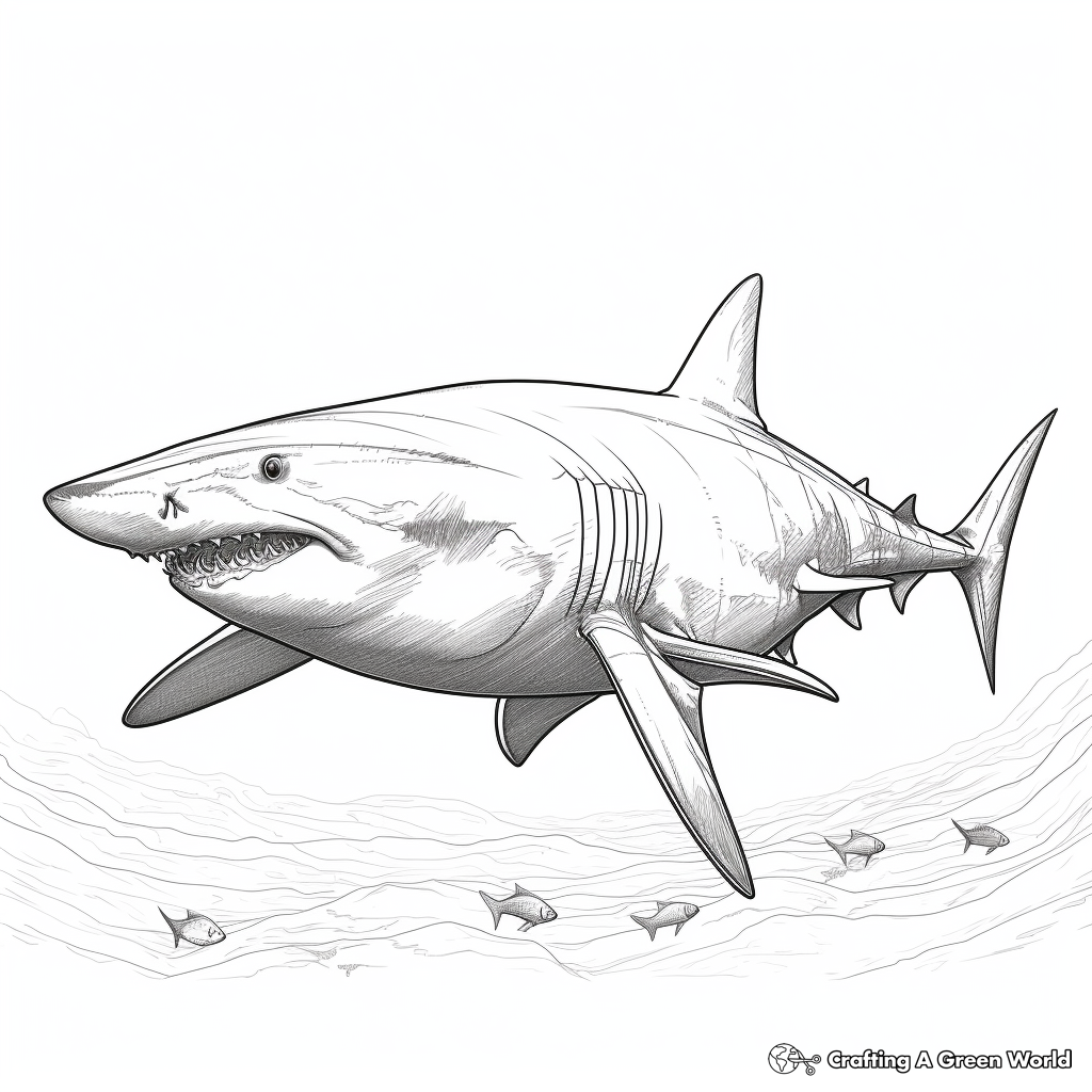 Realistic shark coloring pages