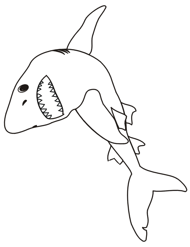 Shark coloring page shark with jaws open