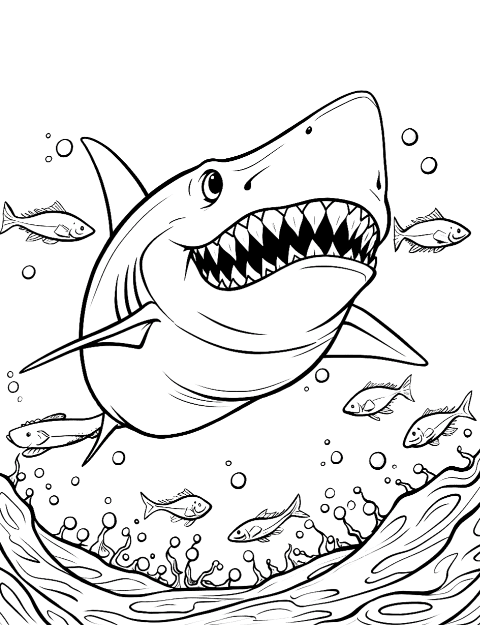 Shark coloring pages free printable sheets