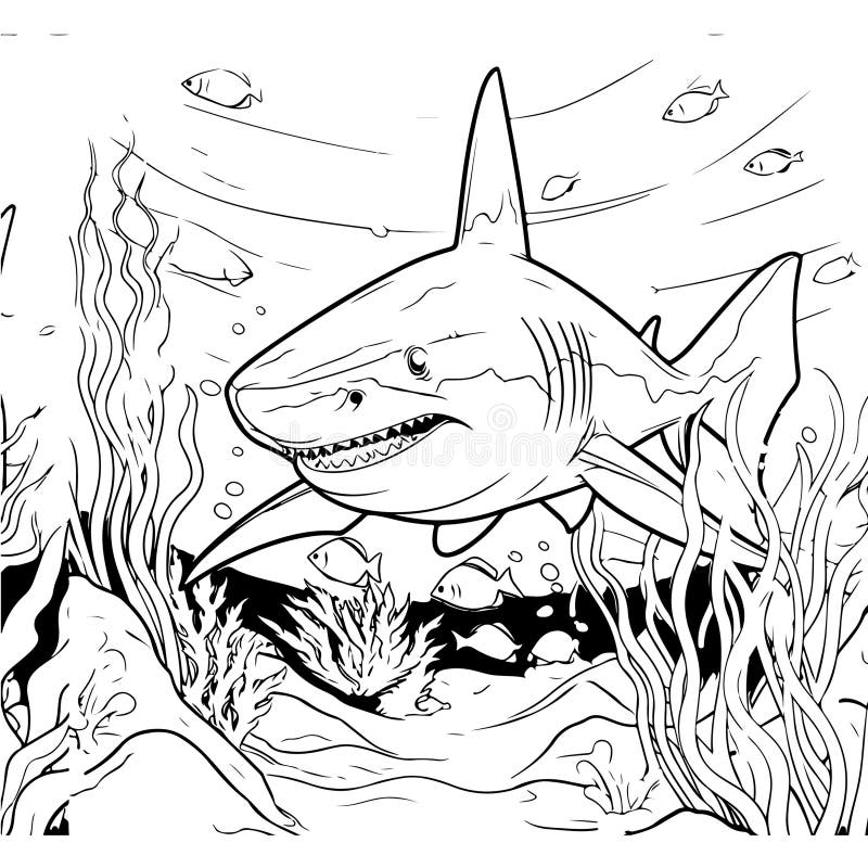 Shark coloring pages stock illustrations â shark coloring pages stock illustrations vectors clipart