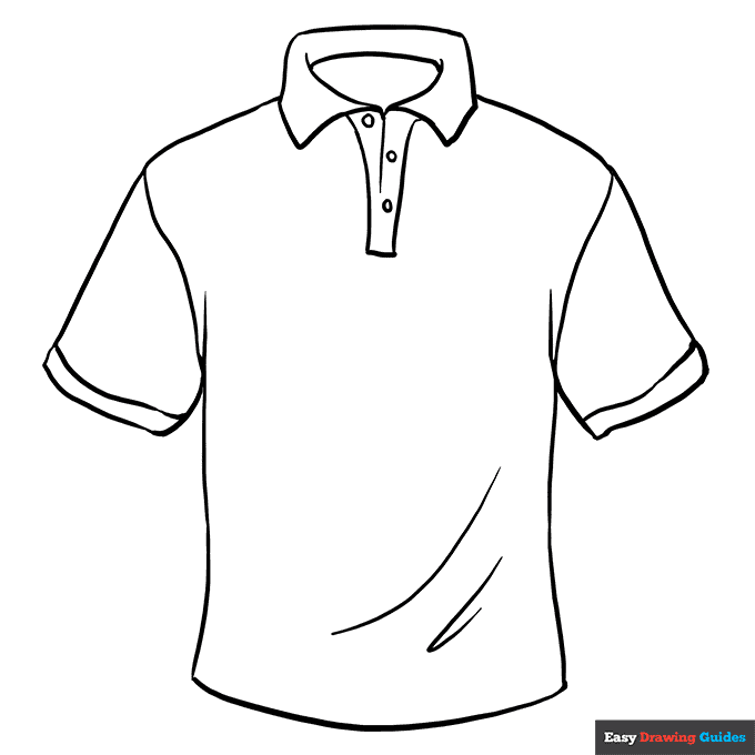 Shirt coloring page easy drawing guides