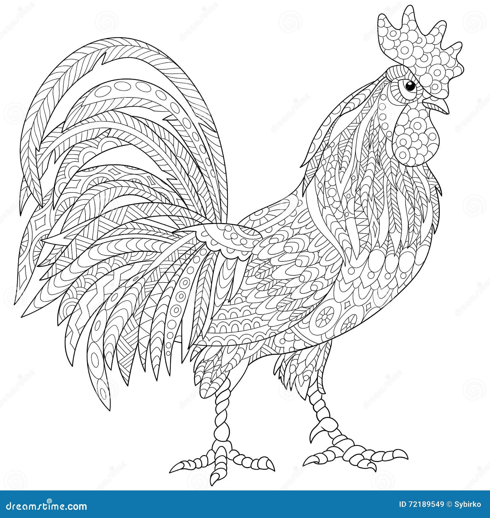 Rooster adult coloring page stock illustrations â rooster adult coloring page stock illustrations vectors clipart