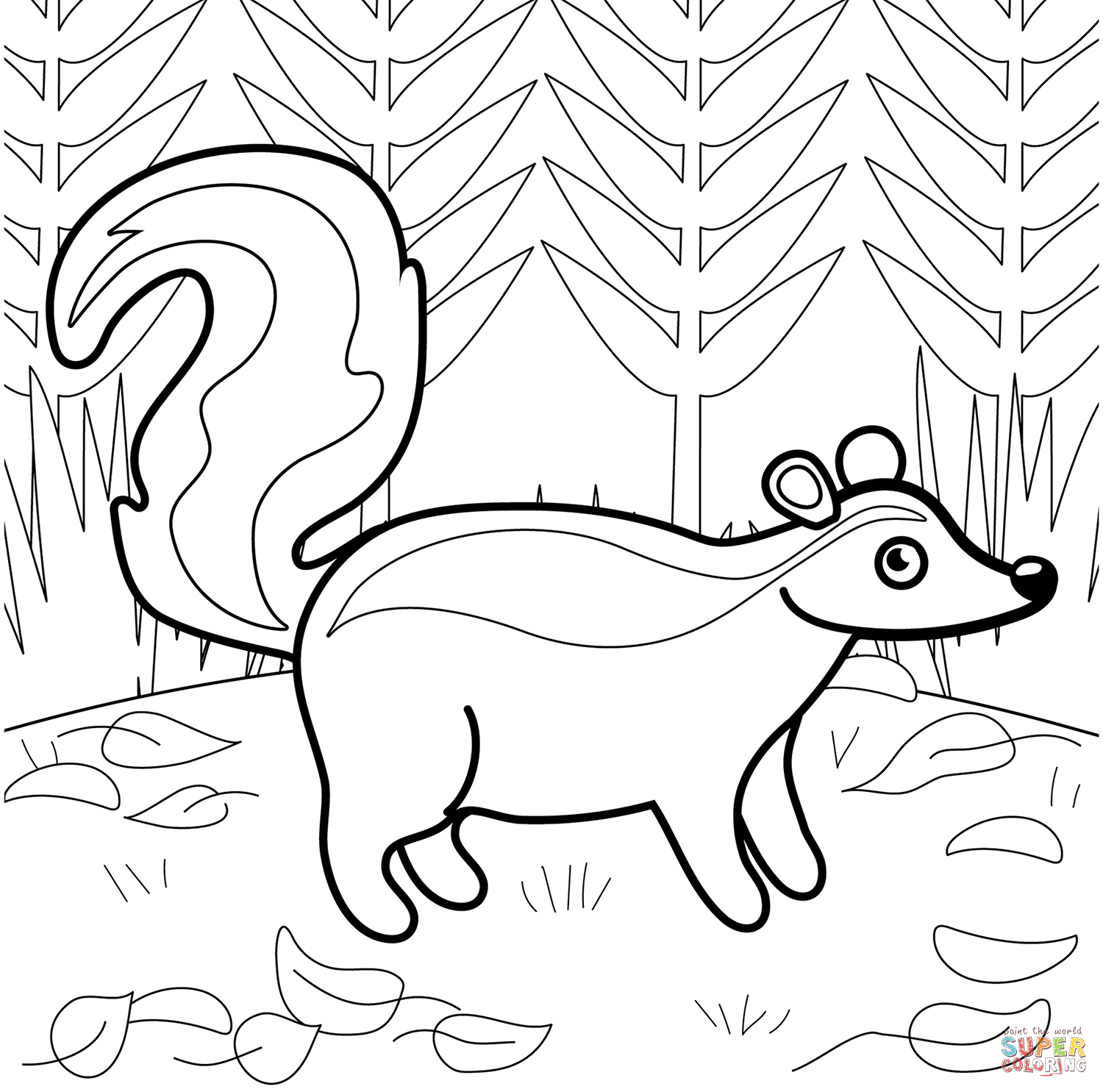 Skunk coloring page free printable coloring pages