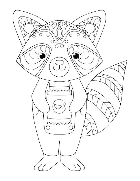 Premium vector a black and white drawing of skunk skunk hand drawn skunk coloring page