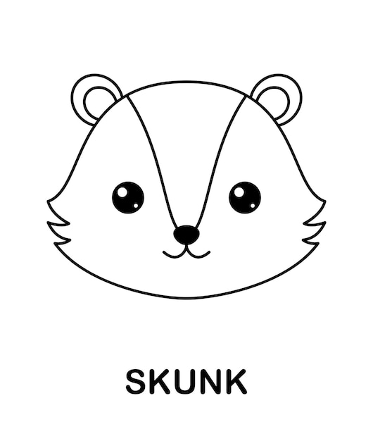 Premium vector coloring page with skunk for kids