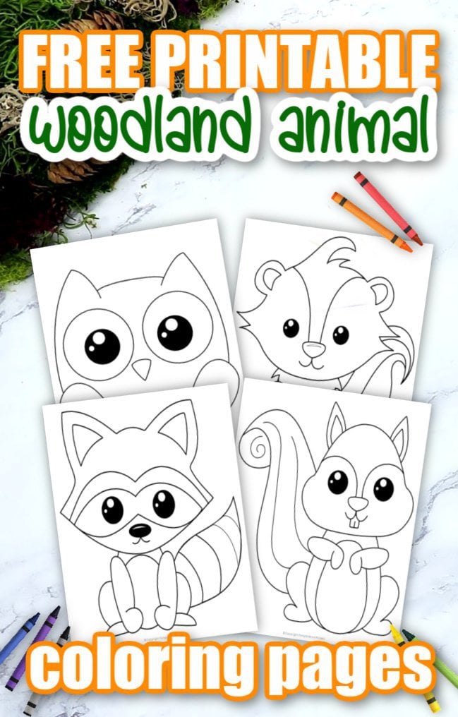 Free printable woodland animal coloring pages â simple mom project