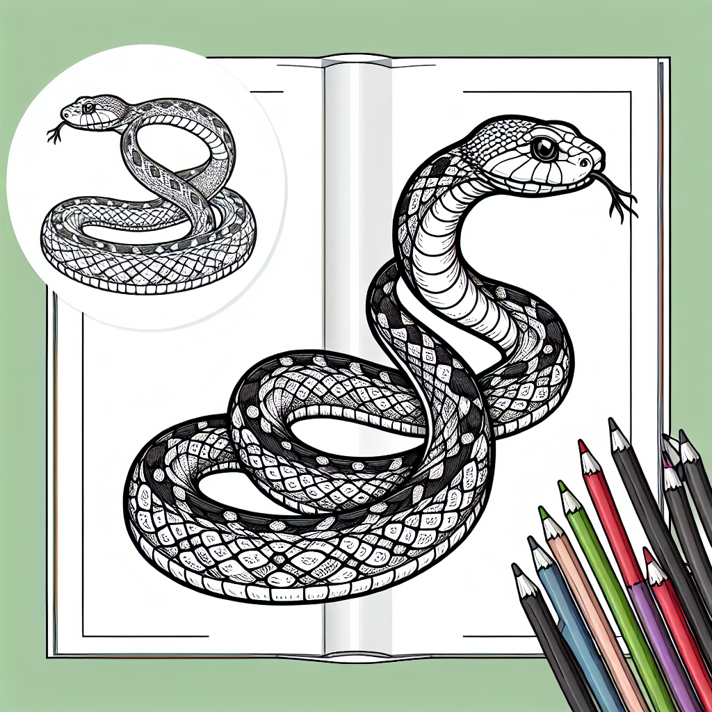 Realistic snake coloring pages