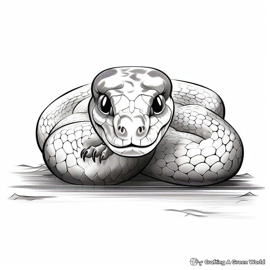 Realistic snake coloring pages