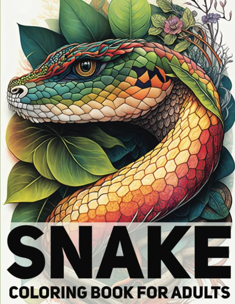 Snake coloring book for adults awesome illustrations of snakes press khatiba books