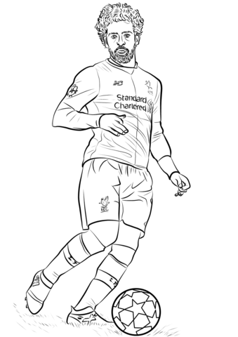 Mohamed salah coloring page free printable coloring pages