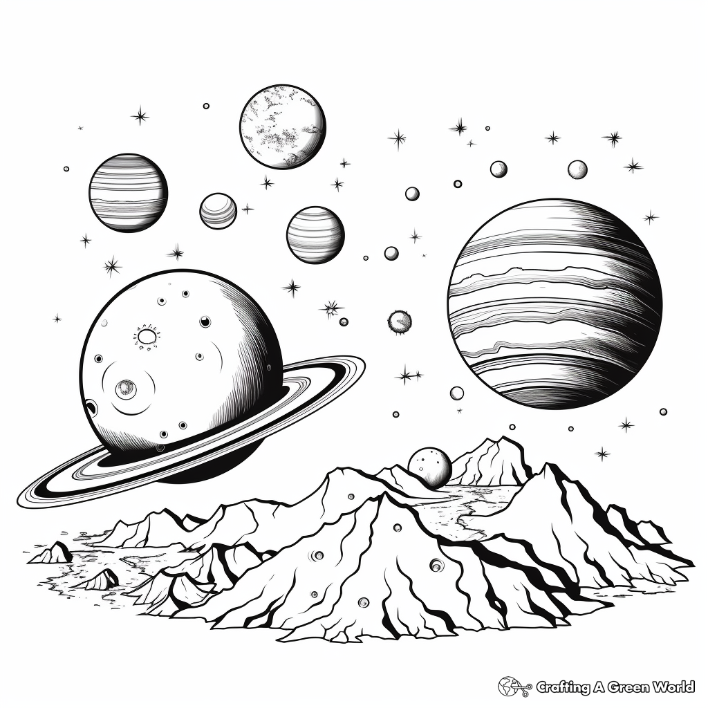 Realistic solar system coloring pages