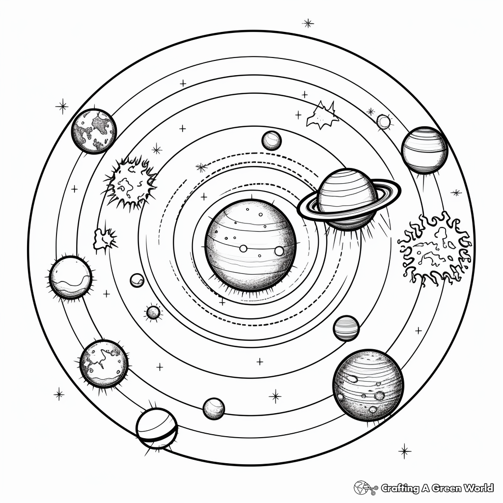 Realistic solar system coloring pages